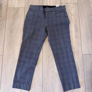 Banana Republic Women’s Navy and Gray Checkered Pants Ankle Length Slim Fit
